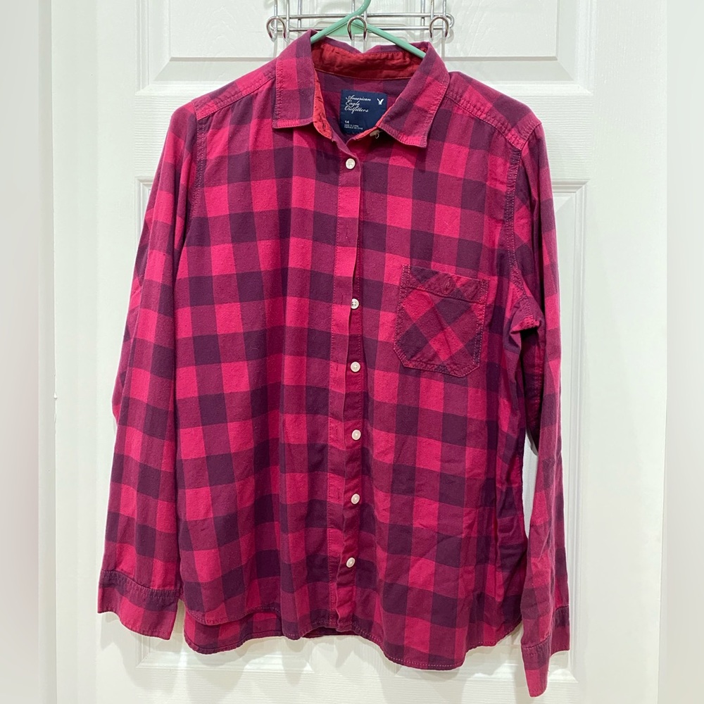 American Eagle Outfitters Pink Flannel